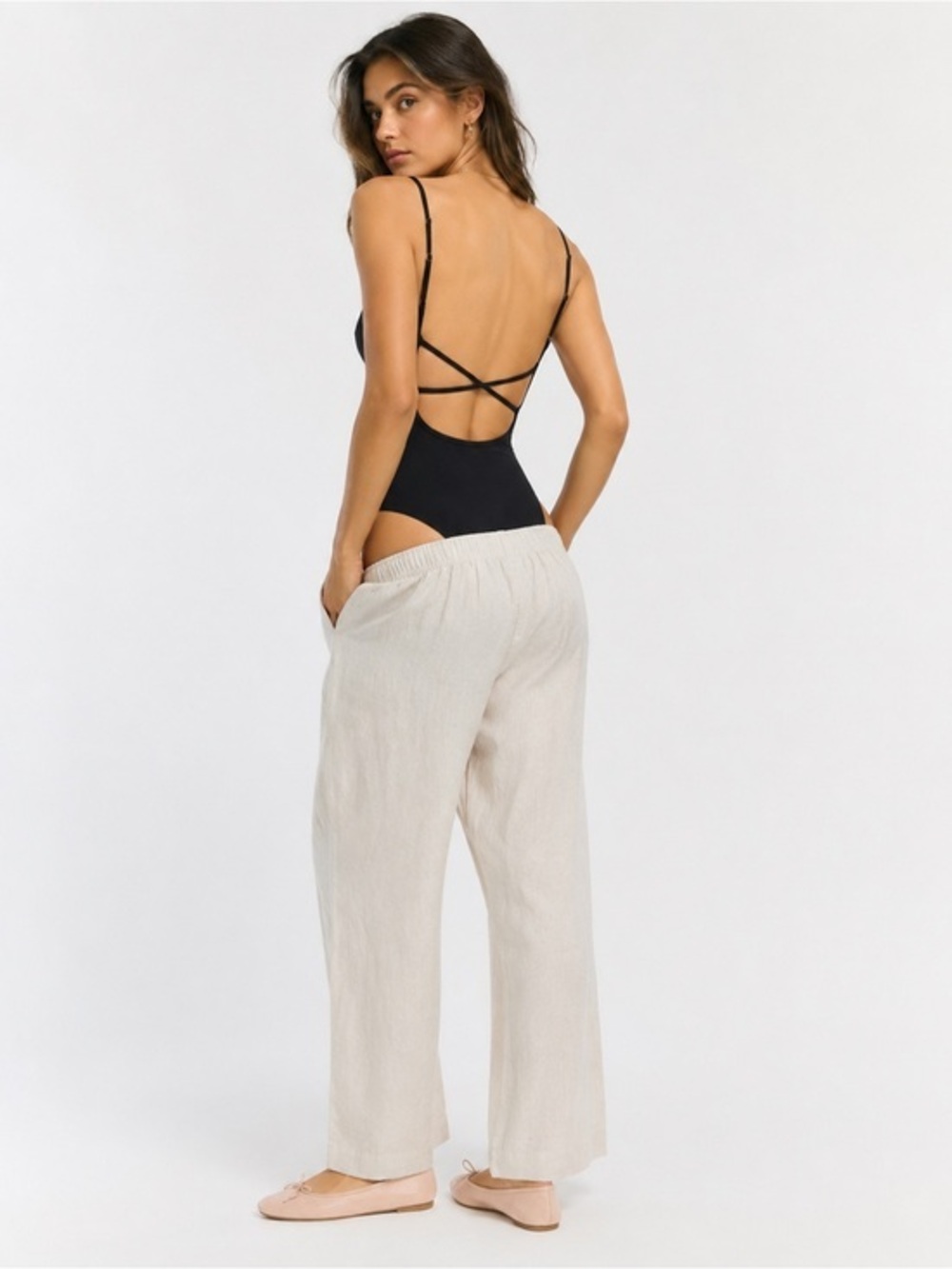 FREE PEOPLE Womens Bodysuit Strappy Basique Black Size S - Picture 4 of 15